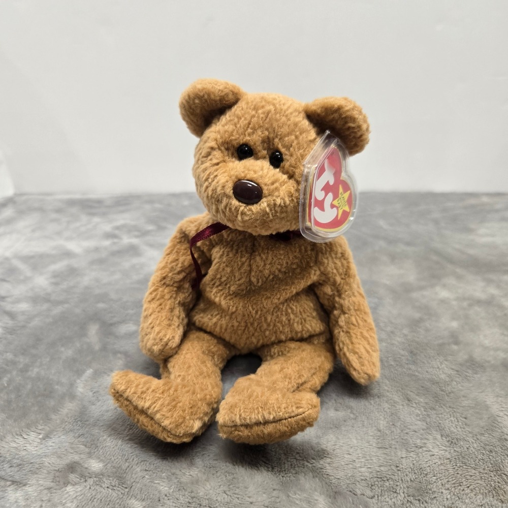 Ty Beanie Babies Curly the Bear Brown Plush Stuffed Animal Toy‎ 1993 Vintage